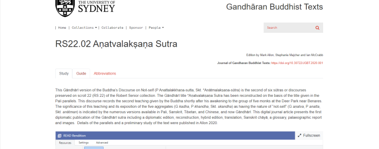 Screenshot of the Anatvalaksana Sutra.